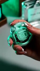 หูฟังบลูทูธไร้สาย กันน้ำIPX4 มีไฟ LED หลากสี พร้อมเคสชาร์จไร้สาย แบตเตอรี่ดิจิทัล ช่องใส หูฟัง TWS ไร้สาย