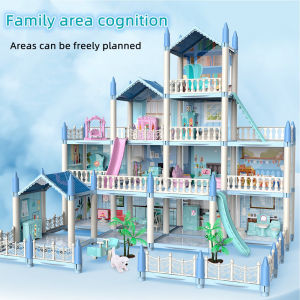 Children Pretend Play Set Big DIY Doll House Princess Villa Dream Castle Birthday Gift Toys for Kids Girl mainan untuk kanak-kanak perempuan Birthday Gift Toys for Kids Girl role play 公主别墅
