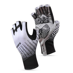 KoKossi 1Pair Cycling Gloves Men Summer Sports Anti Slip Sunscreen Breathable Outdoor Fishing Half Finger Bicycle Riding Gloves