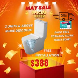 Eaco T933 Tornardo Flush Toilet Bowl-Installation Excluded