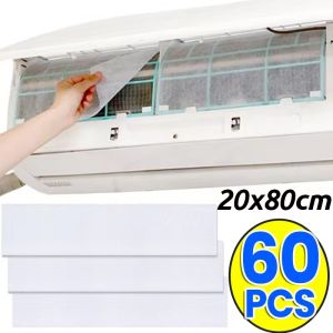 แผ่นกรองช่องระบายอากาศกันฝุ่น60ชิ้นผ้าฝ้ายตัดได้ทำความสะอาดเครือข่ายเอาท์เล็ตเครื่องมือทำความสะอาดช่องแอร์กระดาษตัวกรองฝุ่น