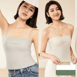 MiiOW | Áo ba lỗ nữ mùa hè thiết kế màu trơn có đệm ngực Áo lót bên trong kiểu dáng ngọt ngào một mảnh dành cho phụ nữ