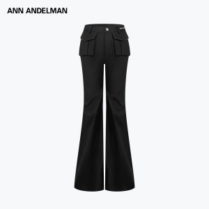 ANN ANDELMAN | Spring New Black 3D Pockets Flared Work Pants