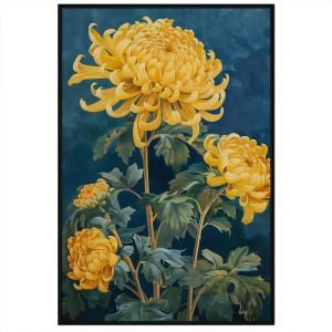 Tranh hoa cúc vàng chất liệu sơn dầu in canvas tranh treo tường tranh dán tường decor phòng khách. CGI - 407