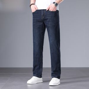 HENGYUANXIANG | Business Casual Mens Jeans Straight Leg Thin Breathable Dad Casual Long Pants Summer New Arrival Hengyuanxiang Fashion City