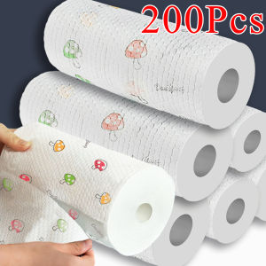50/200pcs Disposable Kitchen Oil Absorbent Paper Towels / Washable Dish Towel / Kitchen Anti-oil Paper Towels / Non-woven Lazy Rag Paper