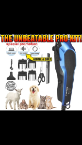 [SG Stock] MARSKE Professional Pet Clipper | Heavy Duty Dog Hair Trimmer | Ultra Quiet High Power Cat Grooming Kit for Thick Coats