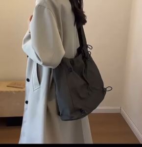 Cyber style expandable large size shoulder bag