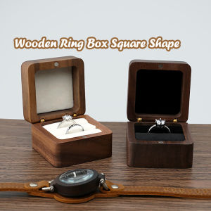 Wooden Wedding Ring Box Wooden Ring Box Wood Jewelry Ring Box Soft Interior Jewelry Case