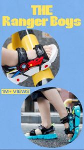 Gevani Sandal Anak Cowok Karakter Kartun Ranger Hitam Tosca (562)