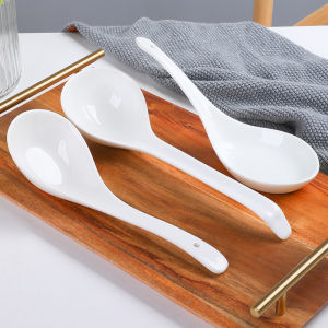 Large Handle Ceramic Soup Spoon