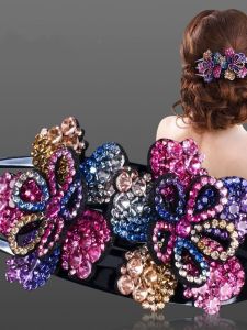 Large Size Hair Claw Womens Floral Diamond Duckbill Hair Clip Stylish Hair Accessories Hair Grips Hairpins Fashionable Hairwear