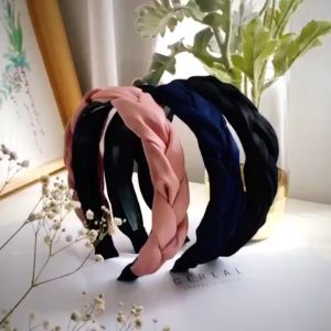 Bờm tóc tết vải lụa satin băng đô thắt bím bản to dịu dàng B11 loại dày đẹp Trùm Sỉ Gia Thành
