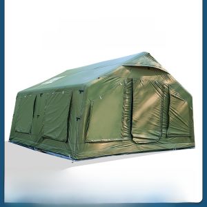 Inflatable Green Camping Tent Portable Automatic Sunscreen Rainproof Outdoor Picnic Tent with Black Glue for Field Camping