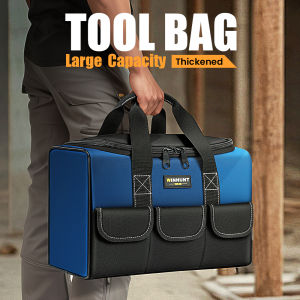 Heavy-Duty Tool Bag with Wide Mouth Multi-Function Tool Kit Portable Large Capacity Canvas Durable Heavy-Duty Electricians Bag