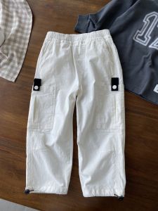 Pure Cotton Soft Slightly Elastic ~ Slub Pattern Boy Loose Casual Pants Early Autumn Trousers 110-170 Childrens