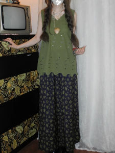 Shalldoer | Summer New Womens Loose Straight Leg Pants Two-Piece Set V-Neck Sleeveless Top And High Waist Pants Fashionable And Stylish