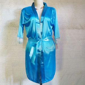Lingerie Wanita Dewasa Satin set Kimono + gstring baju dinas malam