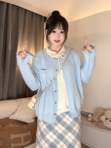 เสื้อคาร์ดิแกนถักสีเทา ทรงหลวม สำหรับผู้หญิง ฤดูใบไม้ร่วง 2025 แขนยาว ปกติ ไม่มีฮู้ด ปกติ ไม่มีฮู้ด