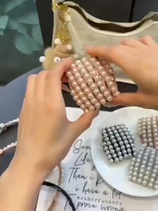 FH Bando Lipat Motif Mutiara Bandana Aksesoris Rambut Wanita Fashion Korea / Bando Rambut 2in1 Jepit Beludru Premium Aksesoris Fashion Wanita