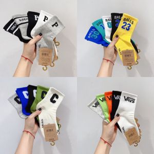 Pure Cotton Combed Cotton Mid-Calf Sports Socks for Boys And Girls Colorful Student Socks Childrens Footwear Comfortable Breathable