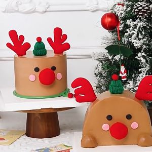 เค้กวันเกิด คริสต์มาส Merry Chirstmas ธีมคริสต์มาส หมวกคริสต์มาส ตกเเต่งเค้กวันคริสต์มาส