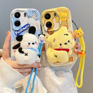 Creative Plush Mobile Phone Case for Redmi 13C 4G Overseas Version Womens Full Edge Protection Cover Cute Cartoon KT Design