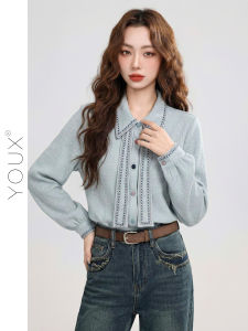 YOUXIANG | Áo Blouse Phong Cách Hàn Quốc Cổ Điển Dễ Kết Hợp Mùa Xuân