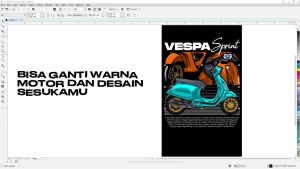 Kaos Custom Motor Vespa Matic - Baju Atasan Otomotif - BIKINBADJOE
