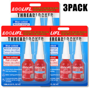 LOOLIFL | Thread Locker 271 High Strength & 243 Medium Strength Thread Locker Anaerobic Adhesive Screw Lock Glue Anti Vibration Loose 10ml