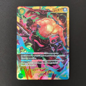 Bandai | DIY Proxy One Piece TCG English OP06-118 Roronoa Zoro Parallel SEC Character Green Game Collection Card Toy