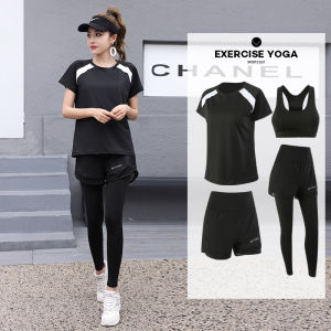 ชุดโยคะสำหรับผู้หญิง ชุดออกกำลังกายวิ่งเช้า ชุดฟิตเนส ชุดโยคะ ทรงหลวม แห้งเร็ว ชุดกีฬา ชุดโยคะสำหรับฤดูร้อน