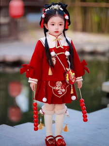 New Year Childrens Chinese Style Cotton Jacket And Skirt Set Little Girls Snake Year Festive Outfit Warm And Fashionable