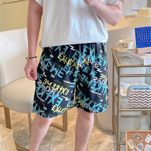 Mens Cotton Silk Short Pajama Pants Summer Thin Home Clothes Middle Aged And Elderly Style Comfortable Breathable Sleepwear