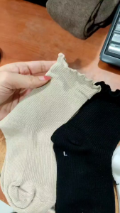 ET02 Kaos kaki ruffle anak bayi perempuan umur 0-5 tahun  Baby kids girls socks cotton sock korean style polos garis garis