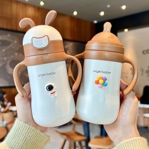 Childrens Thermos Mug Small-Month One Year Old Baby and Infant Water Cup Drinking Cup Infant Straw Feeding Bottle over 2 Years Old