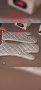 1Pair Oven Glove Anti Steam Gloves For Microwave Oven Hot Dish Heat Insulation Hold
