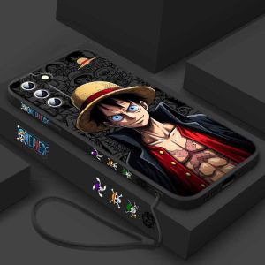 Ốp Điện Thoại One Piece Luffy Mũ Rơm Cho Samsung S26/S25 Edge S24/S23/S22/S21/S20 Ultra Plus Lite - Liquid Rope Soft Cover Chống Bụi Chống Trầy Xước