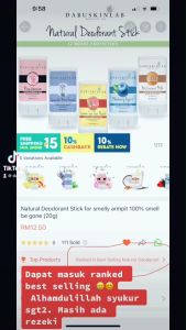 Natural Deodorant Stick (20g) Anti bau ketiak