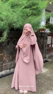 Hermosa - Abaya One Set Wolfis Premium Polos Umbrella 2.8m I Abaya Kekinian I Gamis Syari