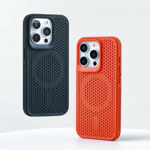 CrashStar MagSafe Honeycomb Cooling Skin-friendly Soft Shockproof Phone Case For iPhone 16 15 14 Pro Max 13 12 Pro Max Wireless Charging Phone Casing Solid Color Matte Phone Cover Protective Shell