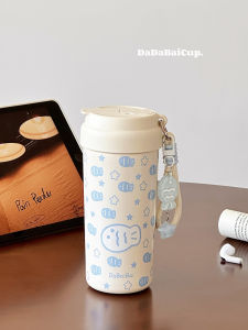 Ceramic Inner Insulated Tea Brewing Straw Water Bottle Portable Stainless Steel 500ml Cute Style Womens New Model Student Cup