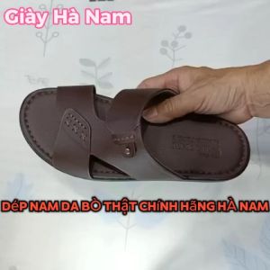 Dép Nam Quai Ngang TiTi ĐÔ Da Bò Thật Cao Cấp DNA2218