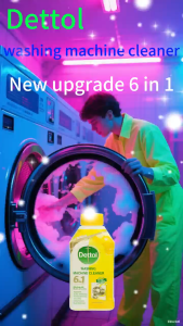 Dettol Washing Machine Cleaner 6in1 250ml Lemon Scent Kill 99.9% Bacteria Fresh Laundry