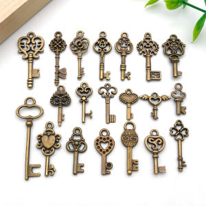 20/100 ชิ้น ชุดกุญแจจิ๋ว (มีสีทองโบราณ/สีบรอนซ์/สีทอง KC/สีเงินเงา) - เหมาะสำหรับงานประดิษฐ์เครื่องประดับทำมือ