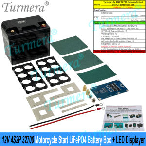 12V 32700 LiFePO4 Battery Box 4S2P Holder 40A Balance BMS Customize LED Displayer for Replace 12V Motorcycle Start Lead-Acid Use