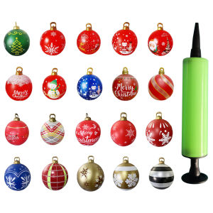 60CM Santa Claus Ball Large Christmas Inflatable Ball Versatile Inflated Toy Ball Waterproof Indoor/Outdoor Decor