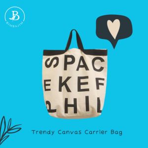Trendy Canvas Top Handle Carrier Bag