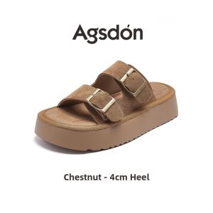 Agsdon | Thick Heeled Summer Womens Slip On Sandals