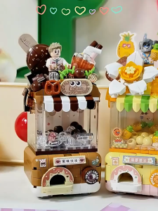 LOZ 1677-1682 Cute Mini Gashapon Capsule Machine Toy Building Block – Claw Doll Catcher Model for Girls *READY STOCK*